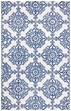 Safavieh Micro-Loop Mlp647A Ivory - Blue Area Rug| Size| 5' x 5' Round