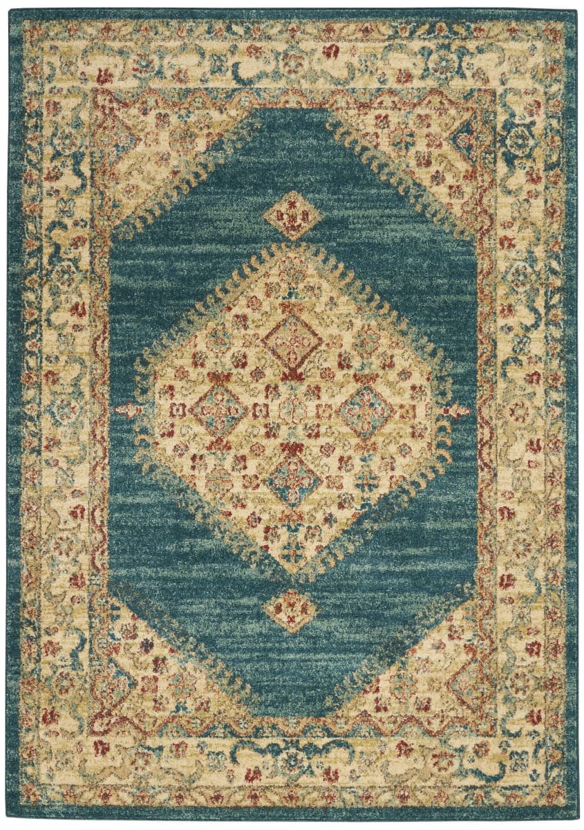 Nourison Traditional Antique Trq03 Teal - Blue | Rug Studio